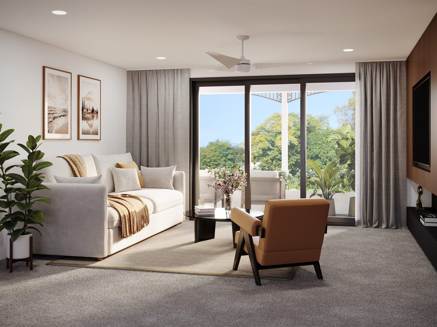 Family room interior render